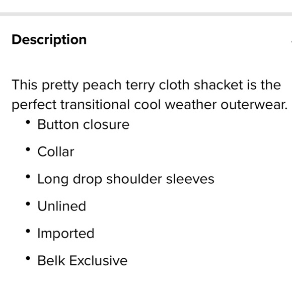 NWT Wonderly Belk Women’s Plus Size Long Sleeve Terry Shacket Dull Rose Size 1X - Picture 4 of 4